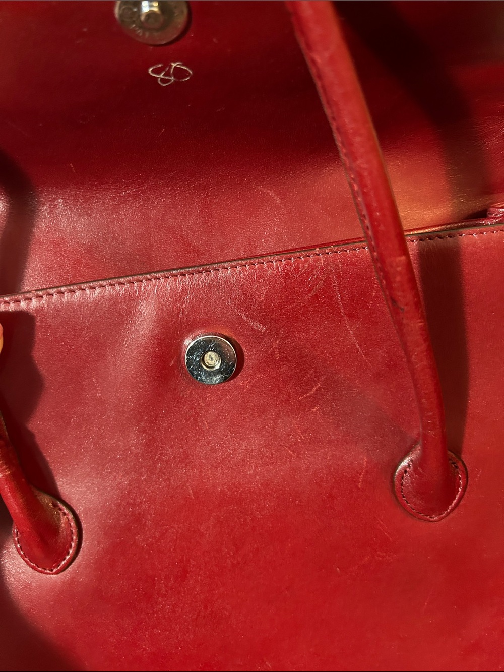 Adrienne Vittadini Deep Red Leather Satchel - Picture 4 of 8